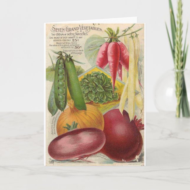 Vintage Vegetabiliskt utsäde Ad. Kort (Framsida)