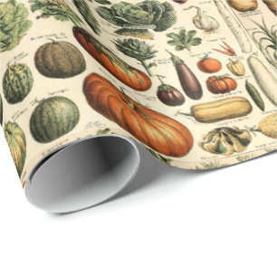 Vintage Vegetable Art av Adolphe Millot Mönster Presentpapper