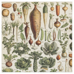 Vintage Vegetable Art av Adolphe Millot Mönster Tyg