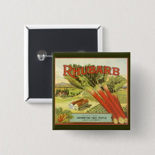 Vintage Vegetable Can Label Art, Rhubarb Farm Knapp