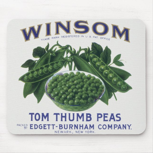 Vintage Vegetable Can Label Art, Winsom Äras Musmatta (Framsidan)
