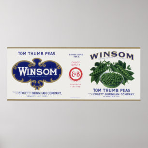 Vintage Vegetable Can Label Art, Winsom Äras Poster