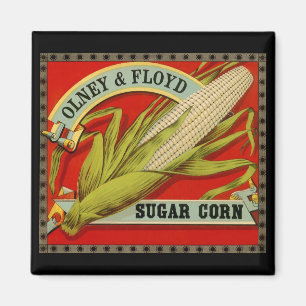 Vintage Vegetable-etikett, Olney & Floyd Sugar Maj Magnet