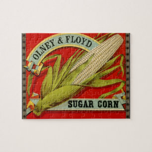 Vintage Vegetable-etikett, Olney & Floyd Sugar Maj Pussel