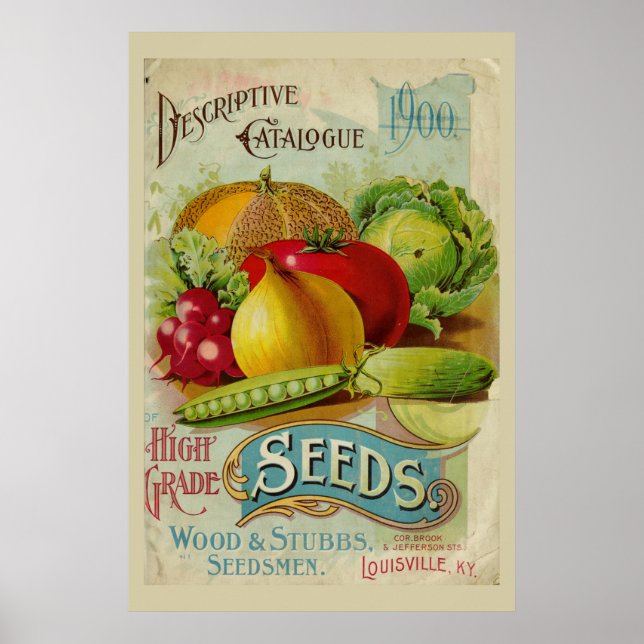 Vintage  Vegetable Seeds Catalog Poster (Framsidan)