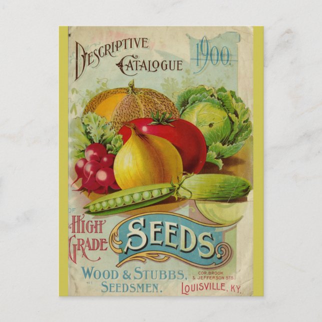 Vintage  Vegetable Seeds Catalog Vykort (Framsida)