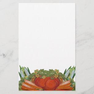 Vintage Vegetables Stationery Brevpapper