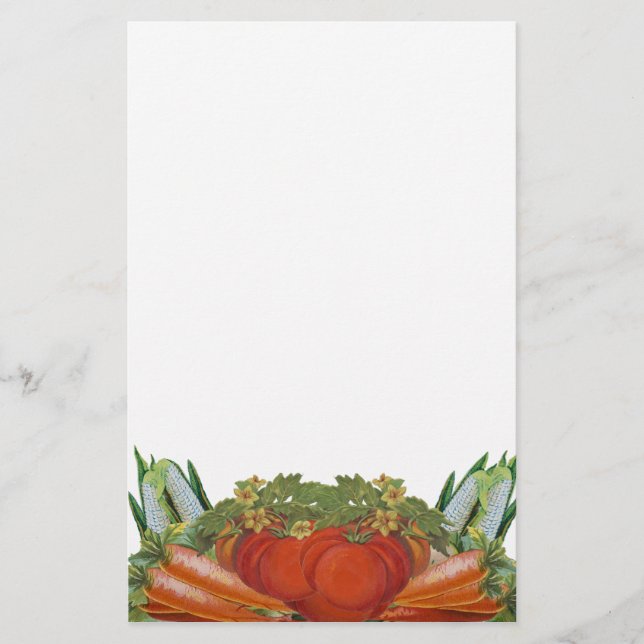 Vintage Vegetables Stationery Brevpapper (Framsida)