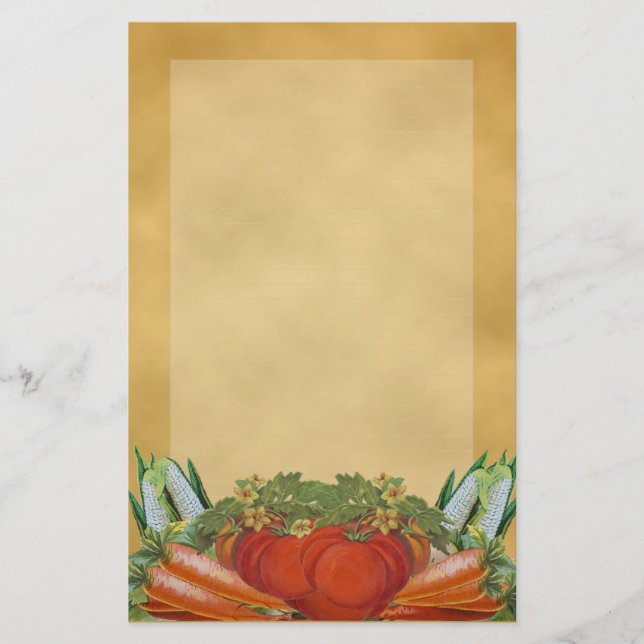Vintage Vegetables Stationery - Lining Brevpapper (Framsida)