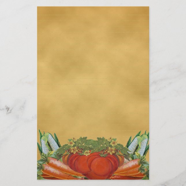 Vintage Vegetables Stationery - Lining Brevpapper (Framsida)
