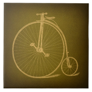 Vintage Velocipede Cycle Antique High Wheel Bike Kakelplatta