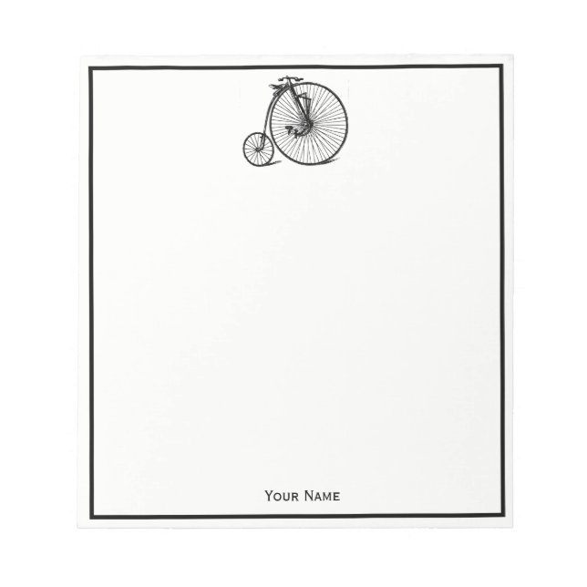 Vintage Velocipede Penny Farthing Bicycle Bike Anteckningsblock (Framsida)
