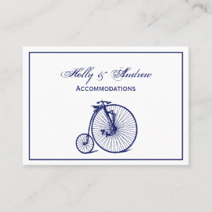 Vintage Velocipede Penny Farthing Bicycle Bike Blu Visitkort