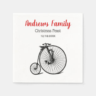 Vintage Velocipede Penny Farthing Bicycle Bike Pappersservett