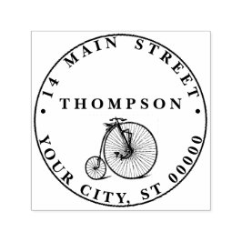 Vintage Velocipede Penny Farthing Bicycle Bike Självfärgande Stämpel