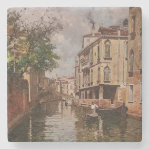Vintage Venedig Antonio Leto Venetian-kanalen Stenunderlägg