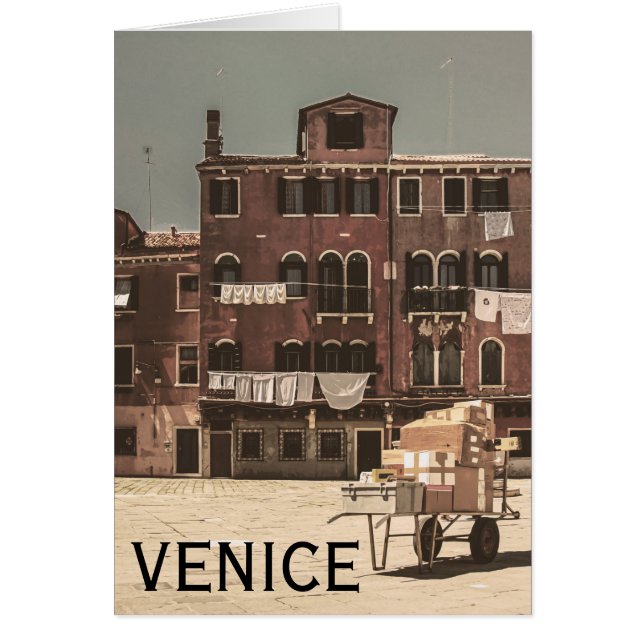 Vintage Venedig-foto Hälsningskort (Framsidan)