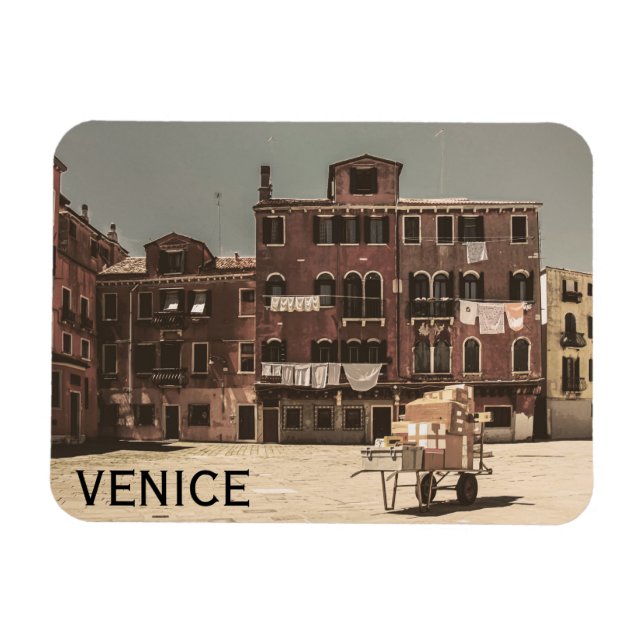 Vintage Venedig-foto Magnet (Horisontell)