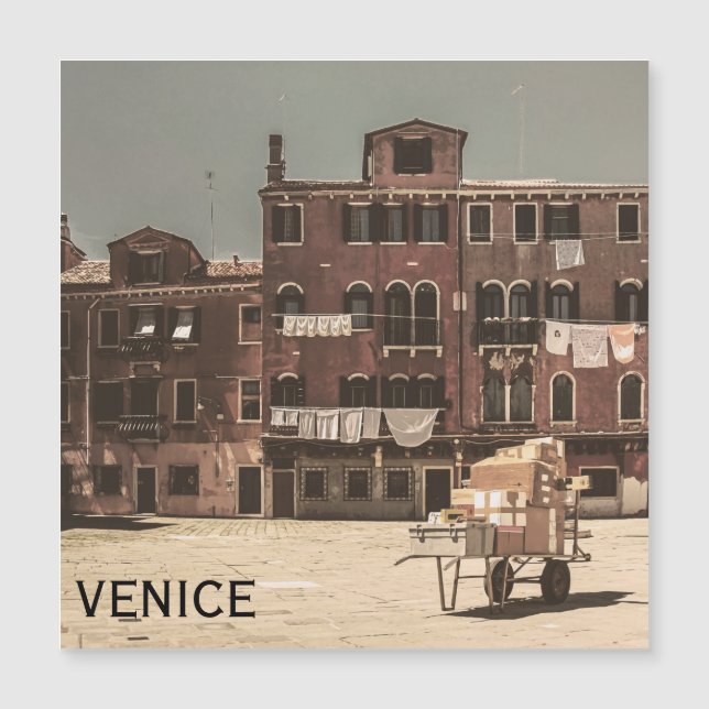 Vintage Venedig-fotomagnet (Framsida)