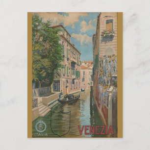 Vintage Venedig Italien Canal Gondola Vykort