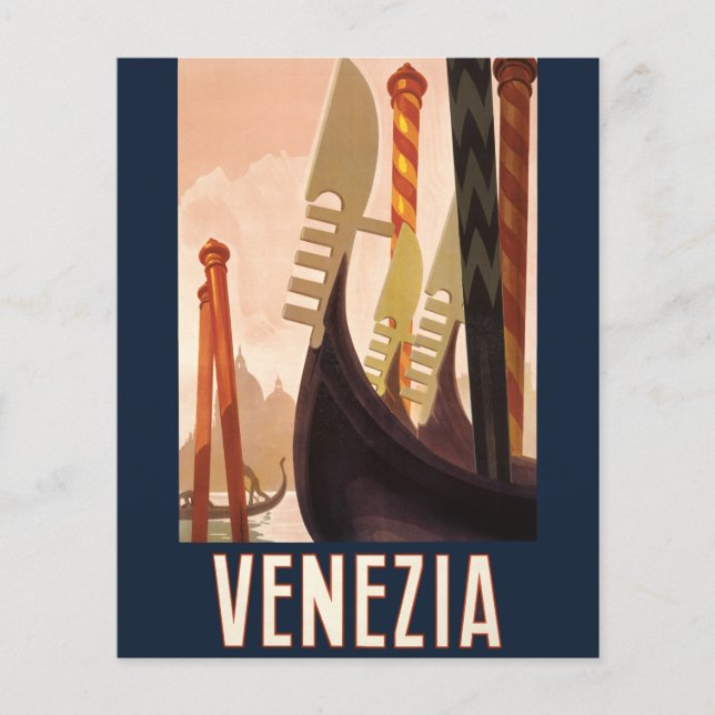Vintage Venedig Italien Gondola Travel (Framsida)