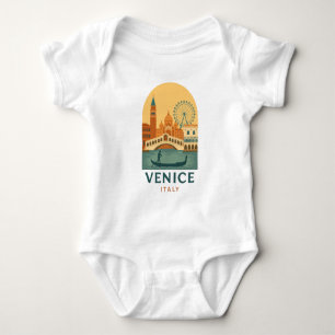 Vintage Venedig Italien Resa Gondol och Stad Retro T Shirt