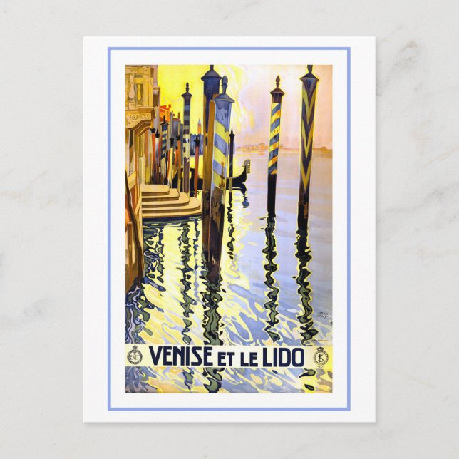 Vintage Venedig, Italien, resebyrå Vykort (Framsida)