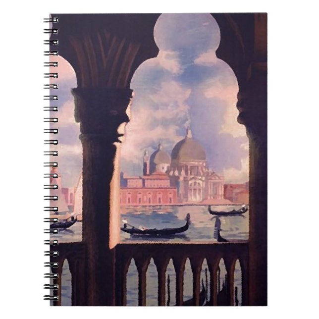 Vintage Venedig Italien Travel Anteckningsbok (Framsidan)