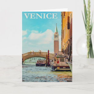 Vintage Venedig Italien Travel Kort