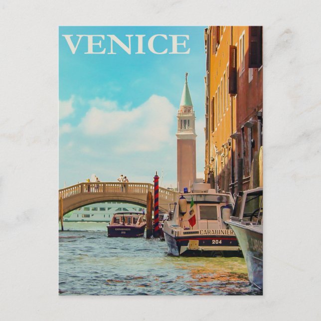 Vintage Venedig Italien Travel Vykort (Framsida)