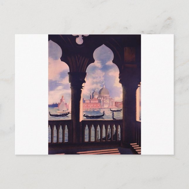 Vintage Venedig Italien Travel Vykort (Framsida)