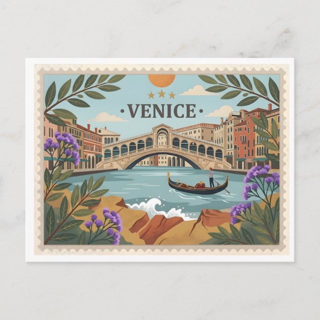 Vintage Venedig Italien vykort (Framsida)