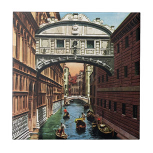 Vintage Venedig, överbrygga av suckar Kakelplatta