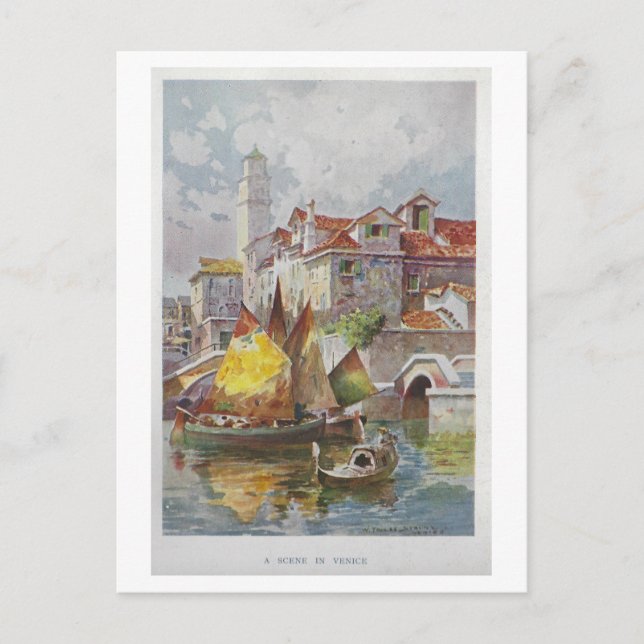 Vintage Venedig Painting-vykort Vykort (Framsida)