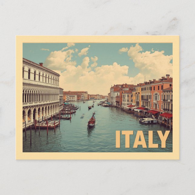 Vintage Venedig Resor Vykort (Framsida)