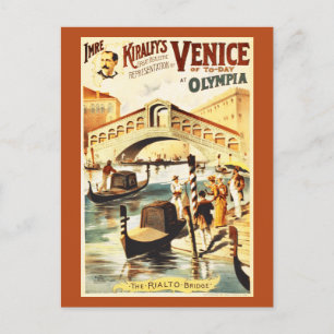 Vintage Venedig, Rialto bridge Vykort