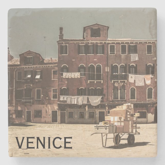 Vintage Venedig Stenunderlägg (Framsidan)