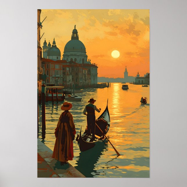 Vintage Venedig Sunset Poster (Framsidan)