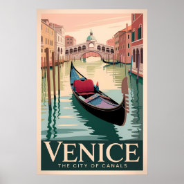 Vintage Venedig Travel - Gondola på Grand Canal Poster