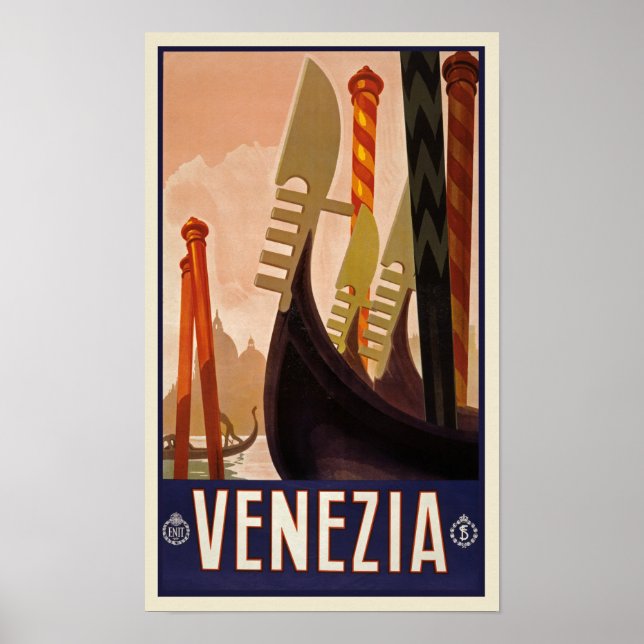 Vintage Venedig Travel Poster (Framsidan)