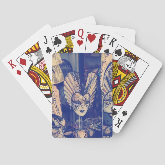 Vintage Venetianska karnivalmasker Casinokort (Baksidan)
