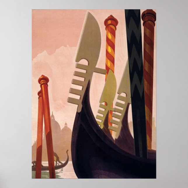 Vintage Venezia Gondolas Art Poster (Framsidan)
