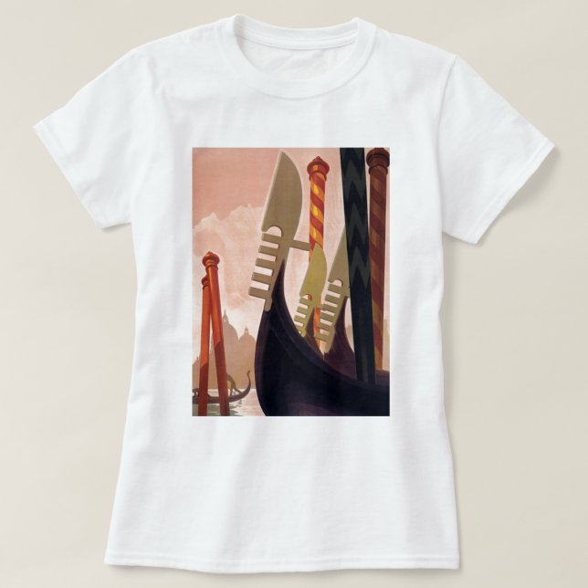 Vintage Venezia Gondolas Tee Shirt (Design framsida)