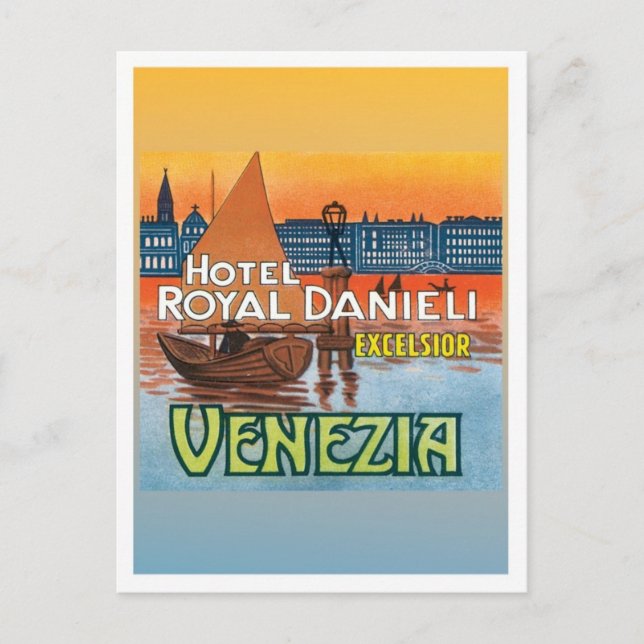 Vintage Venezia Italien Vykort (Framsida)