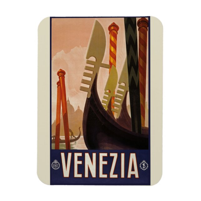 Vintage Venezia Poster - Italien Magnet (Vertikal)