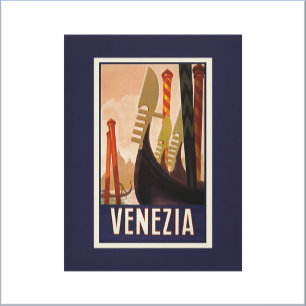 Vintage Venezia Venice Travel Poster Kanvastryck