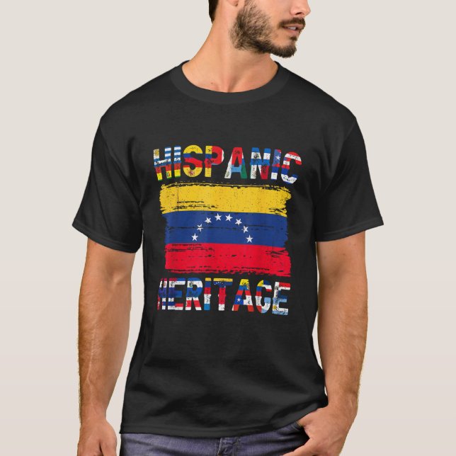 Vintage Venezuela Venezuelas Flagga Pride Hispanic T Shirt (Framsida)