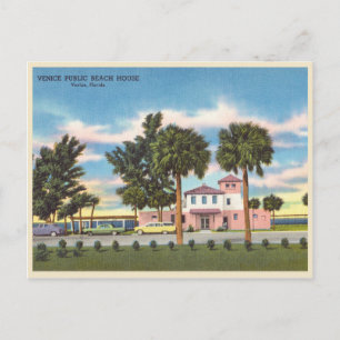 Vintage Venice, Florida public strand Vykort