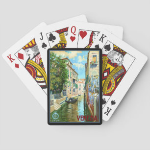 Vintage Venice Travel Poster-vykort Casinokort