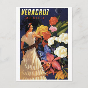 Vintage Veracruz Mexico Travel Vykort